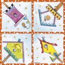 Serviette Vielseidig, Vogelhäuser, Rarität